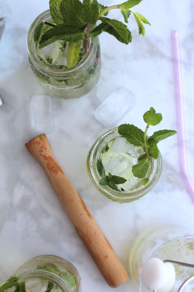 spring mint and lime bubbly soda