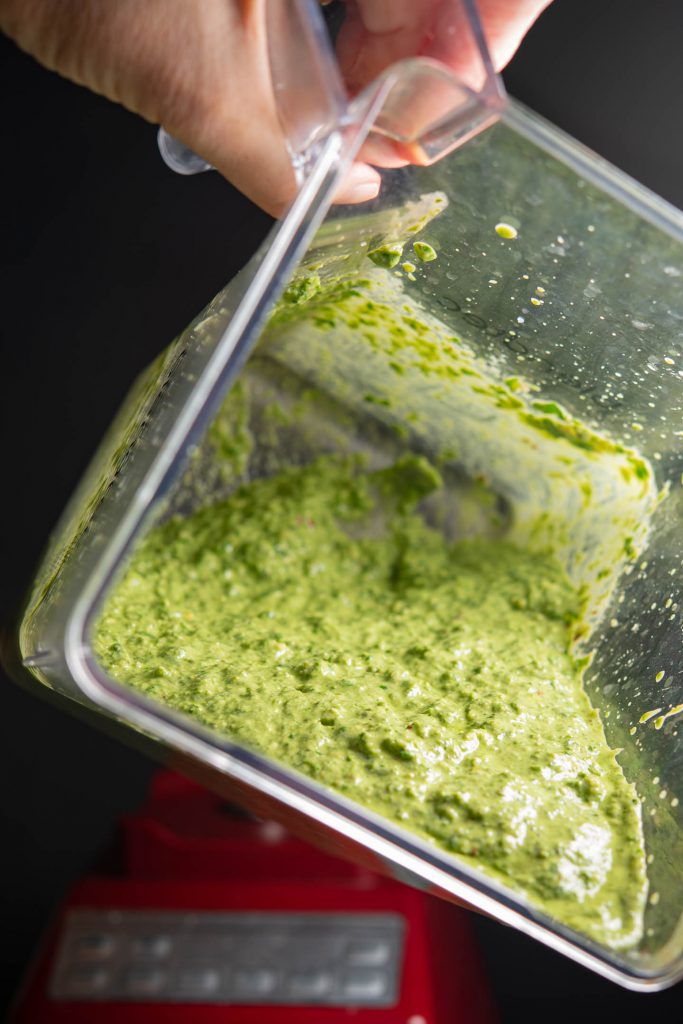 blended pesto sauce