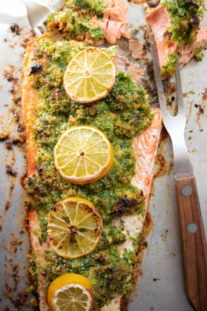 Baked Salmon with Parsley Garlic Crust The Frayed Apron