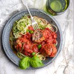 paleo aip gluten free meatballs and zoodles