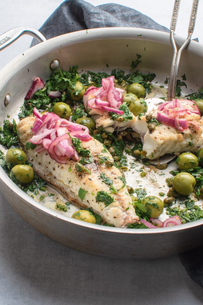 Crispy Sea Bream with Olives and Pickled Onion The Frayed Apron