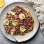 flank steak salad with cucumber and mustard vinaigrette