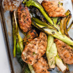 grilled chicken cutlets with leeks and rosemary