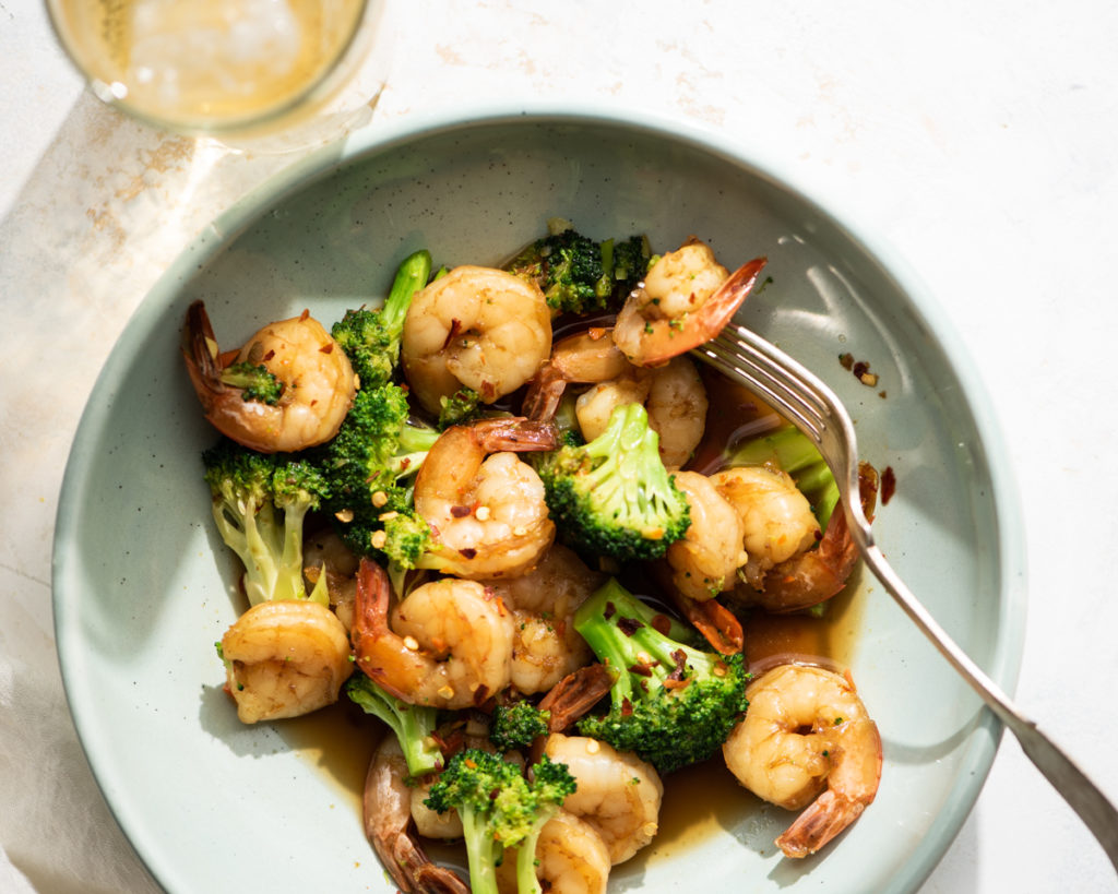 honey garlic shrimp with broccoli