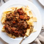 pork ragu over pappardelle noodles