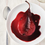 red wine poached pear